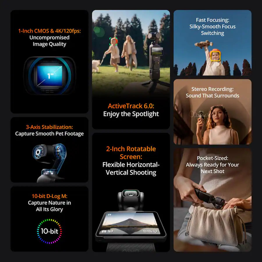 DJI – Osmo Pocket 3 4K 120 ips Stabilisateur de nacelle 3 axes avec étui 64 Go - Image 4