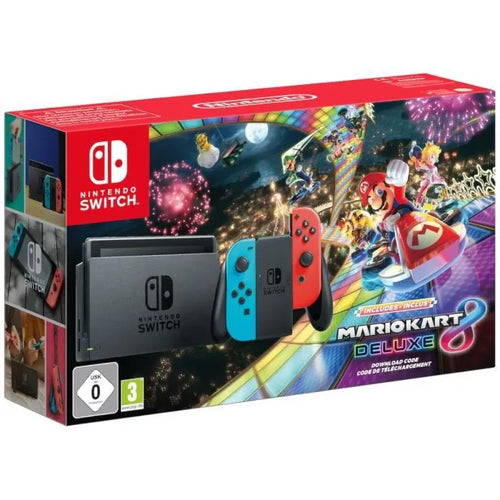Console Nintendo Switch • Bleu néon et rouge néon + Mario Kart 8 Deluxe (code)