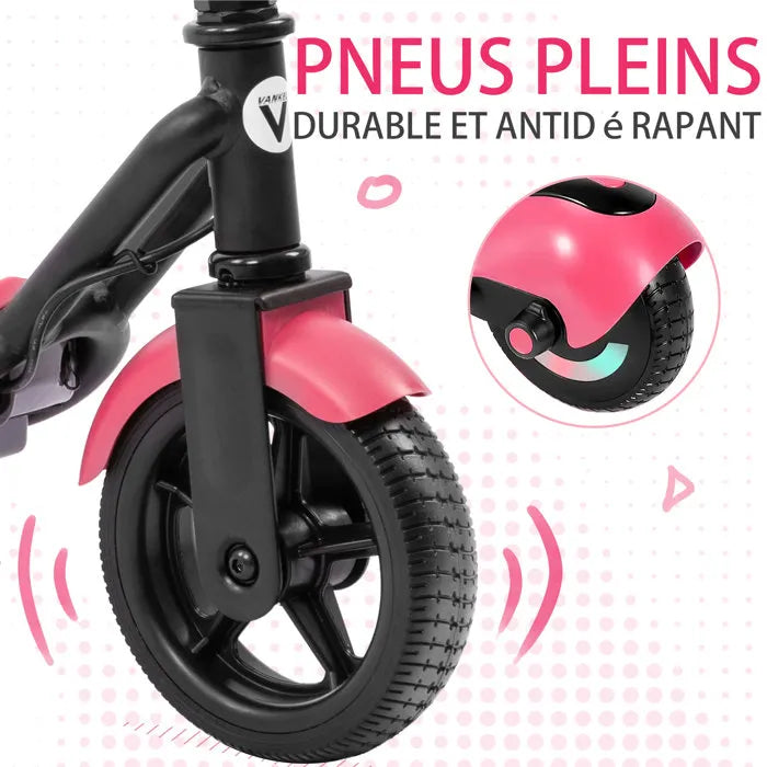 Trottinette électrique Vankel pour enfants de 6 à 14 ans, 12 km/h, rose, écran LED - Image 3